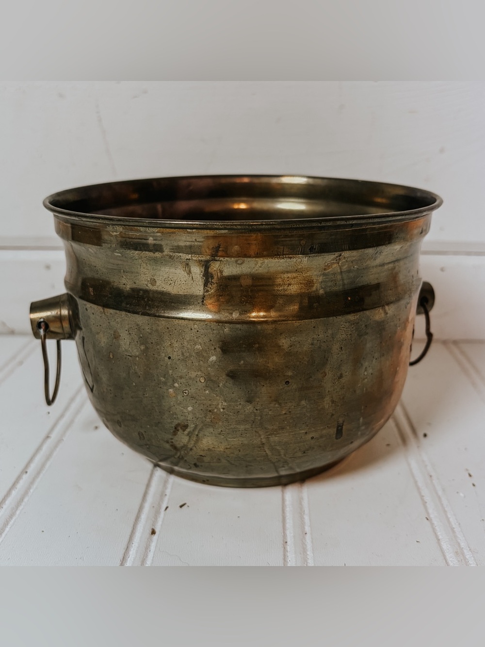 Vintage Brass Planter Flower Pot | Mid Century